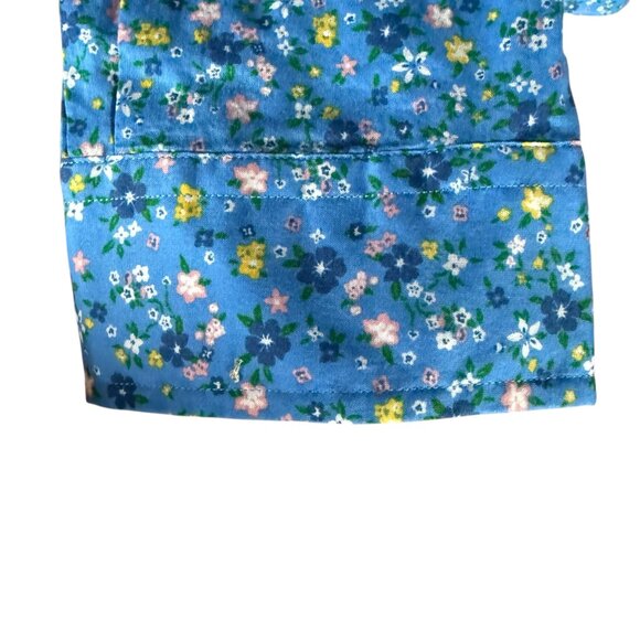 Ralph Lauren blue floral long sleeve collared button down shirt women's size M - Picture 7 of 12